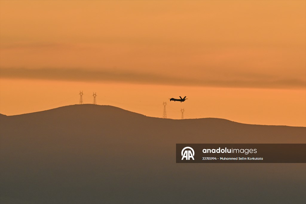 ANKA-S, unmanned aerial vehicle at sunrise in Turkiye's Ankara