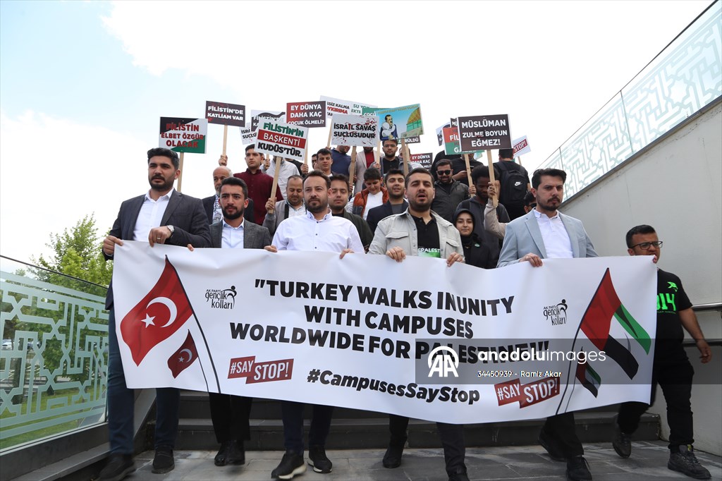 Malatya'da üniversite öğrencileri ABD'deki Filistin eylemlerine destek verdi