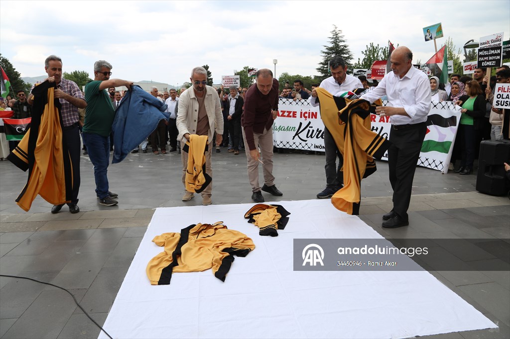 Malatya'da üniversite öğrencileri ABD'deki Filistin eylemlerine destek verdi