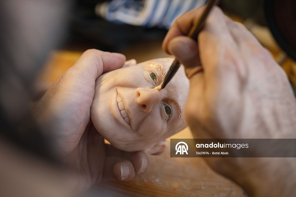 Turkish puppet maker Cagdas Cakmak designs puppet of Elon Musk in Turkish capital