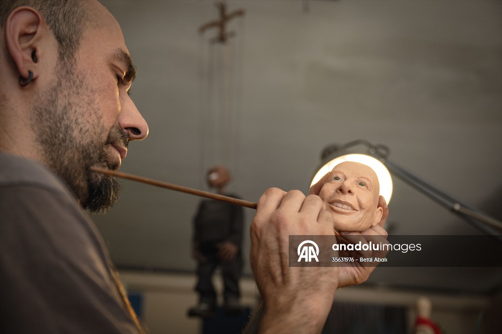 Turkish puppet maker Cagdas Cakmak designs puppet of Elon Musk in Turkish capital