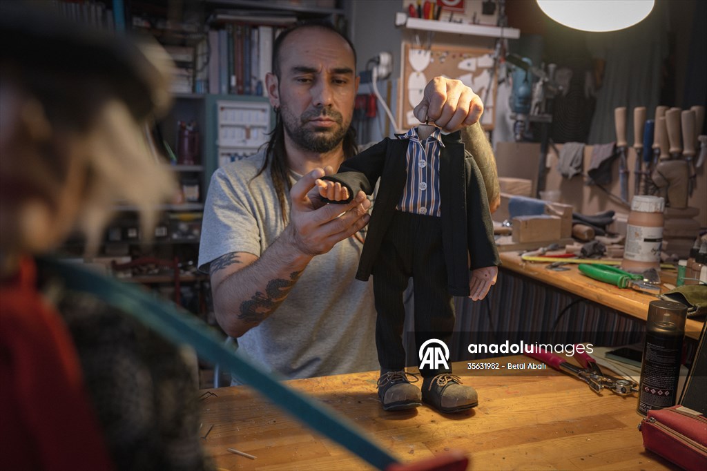 Turkish puppet maker Cagdas Cakmak designs puppet of Elon Musk in Turkish capital