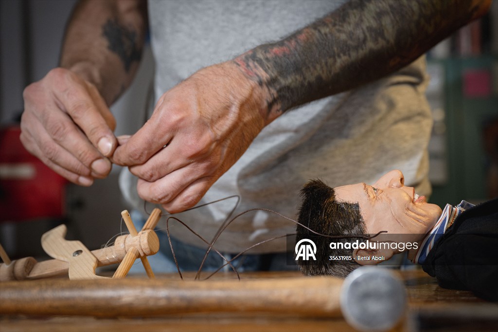 Turkish puppet maker Cagdas Cakmak designs puppet of Elon Musk in Turkish capital