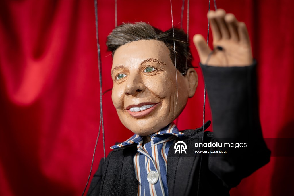 Turkish puppet maker Cagdas Cakmak designs puppet of Elon Musk in Turkish capital