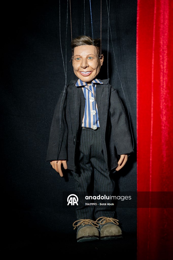 Turkish puppet maker Cagdas Cakmak designs puppet of Elon Musk in Turkish capital