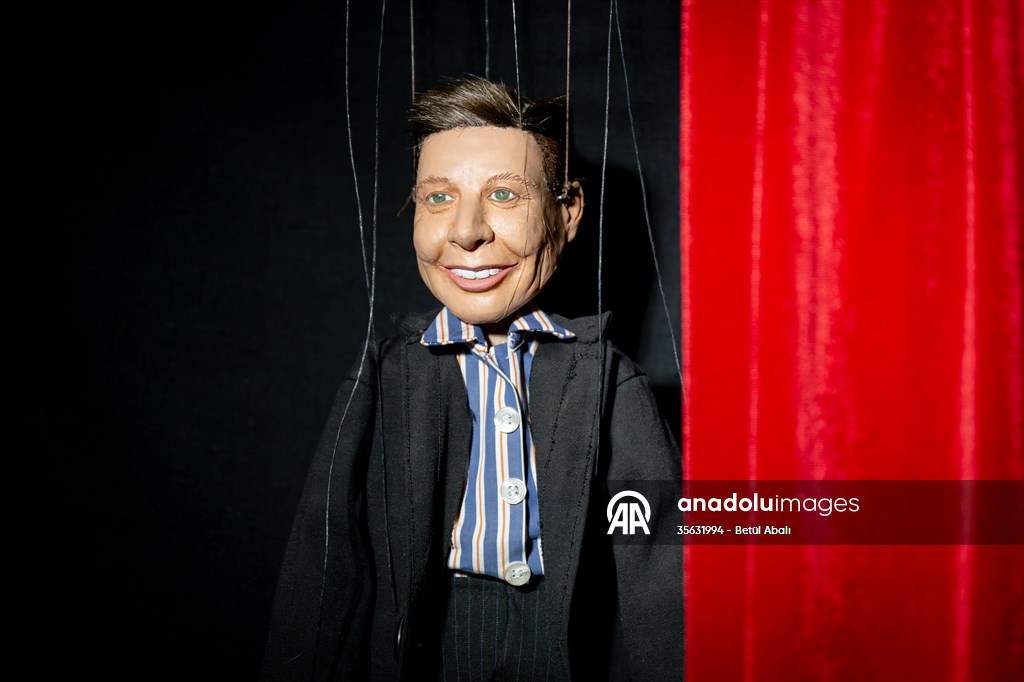 Turkish puppet maker Cagdas Cakmak designs puppet of Elon Musk in Turkish capital