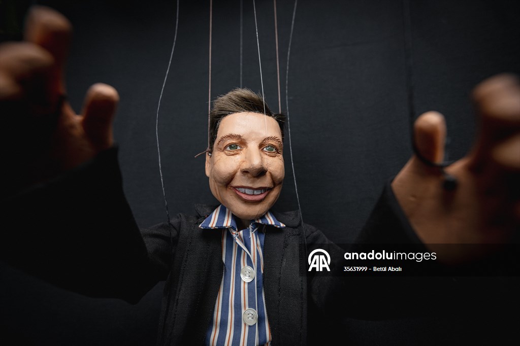 Turkish puppet maker Cagdas Cakmak designs puppet of Elon Musk in Turkish capital