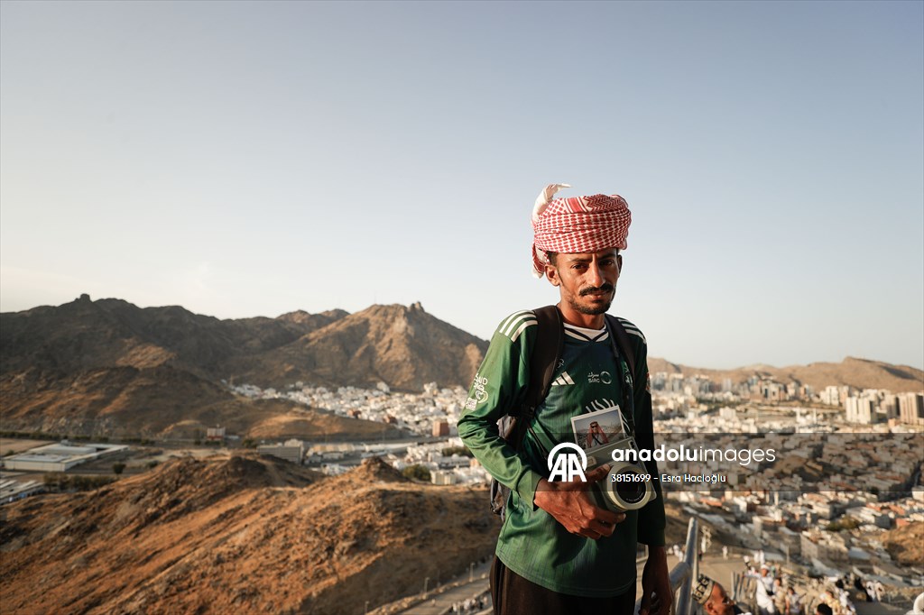 Muslim pilgrims climb the Jabal al-Nour to visit Hira Cave