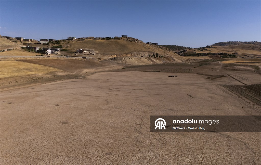 Mazıdağı’nda bulunan gölet kurudu