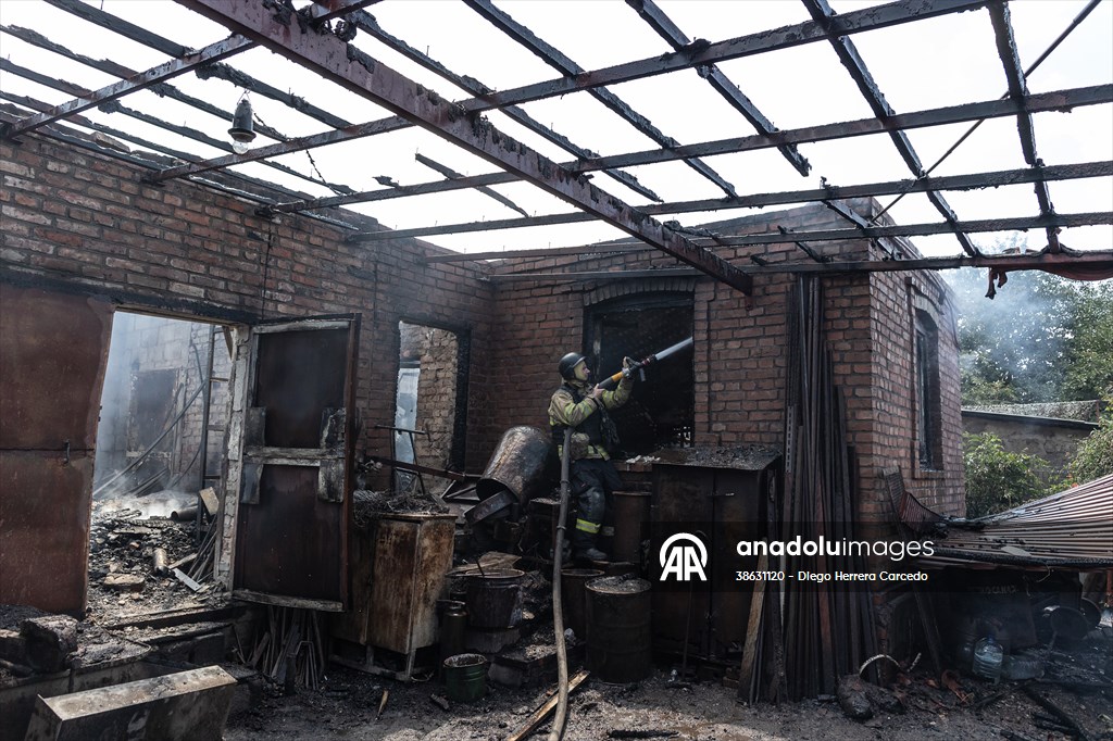 Aftermath of Russian drone strike on Kostiantynivka