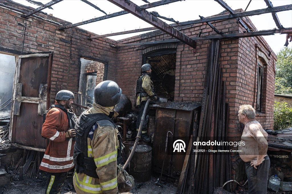 Aftermath of Russian drone strike on Kostiantynivka