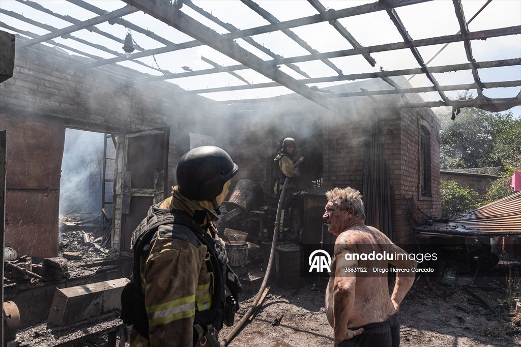 Aftermath of Russian drone strike on Kostiantynivka