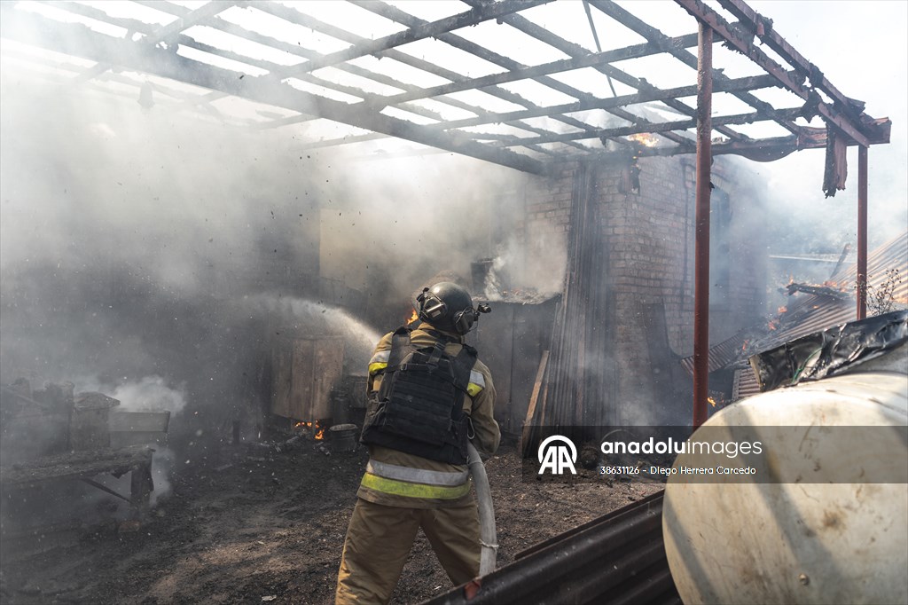 Aftermath of Russian drone strike on Kostiantynivka