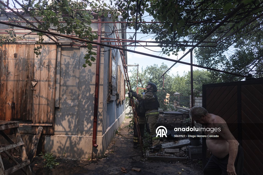 Aftermath of Russian drone strike on Kostiantynivka