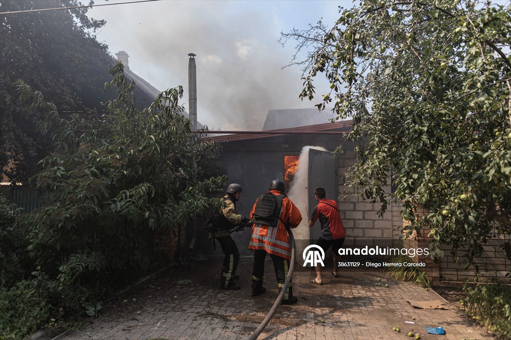 Aftermath of Russian drone strike on Kostiantynivka