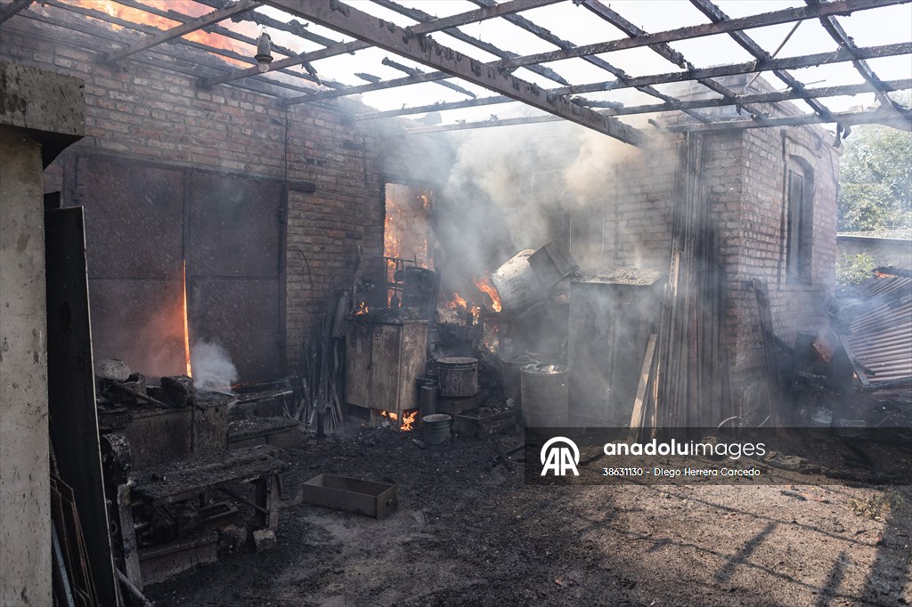 Aftermath of Russian drone strike on Kostiantynivka
