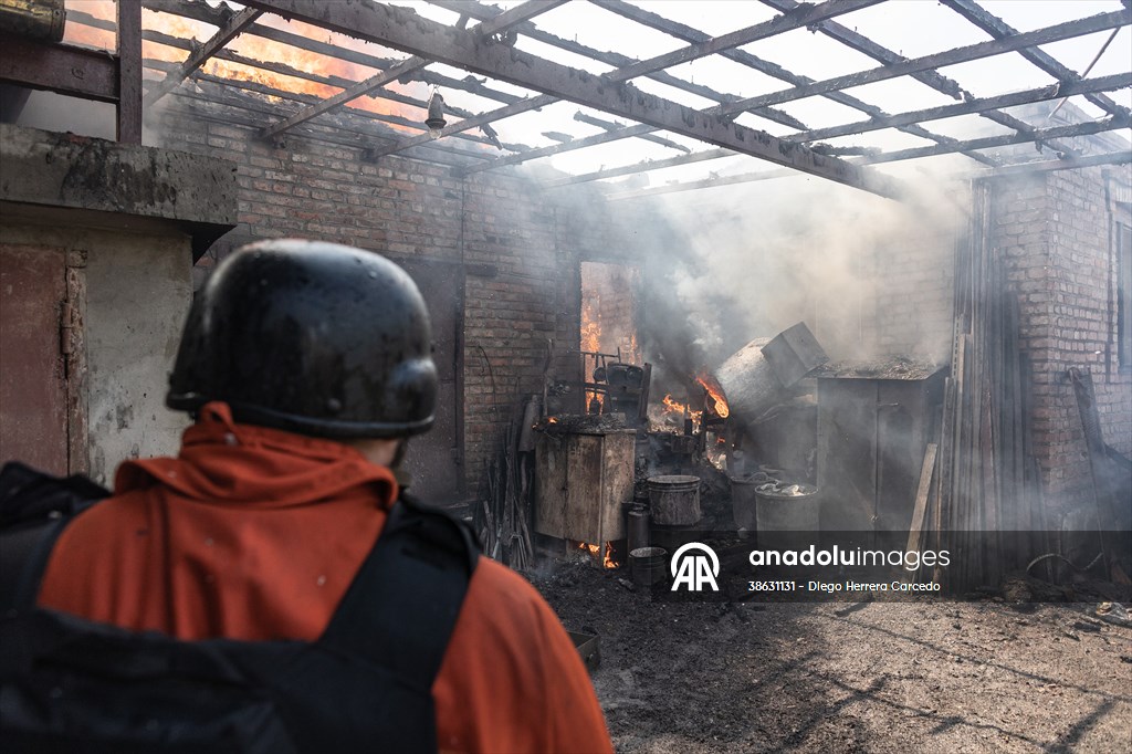 Aftermath of Russian drone strike on Kostiantynivka