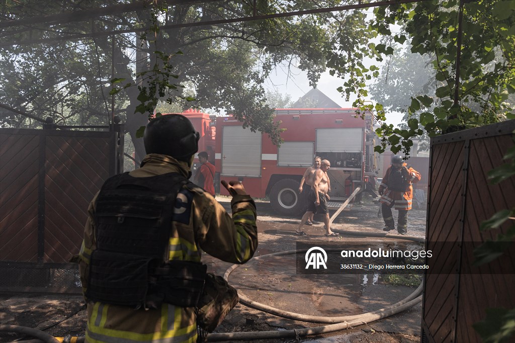 Aftermath of Russian drone strike on Kostiantynivka