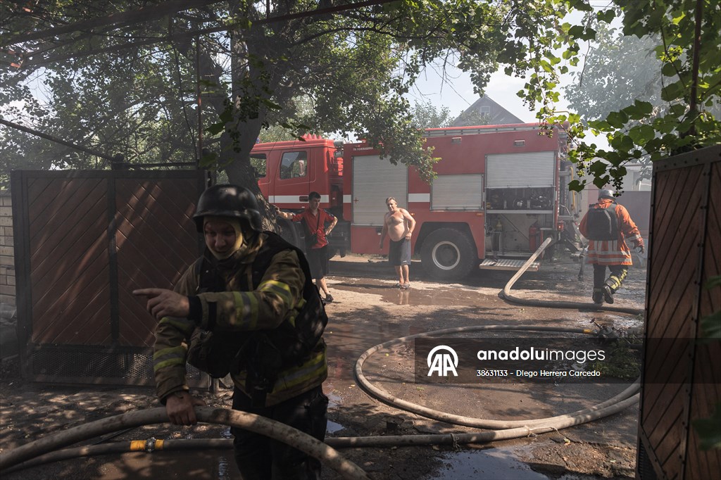 Aftermath of Russian drone strike on Kostiantynivka