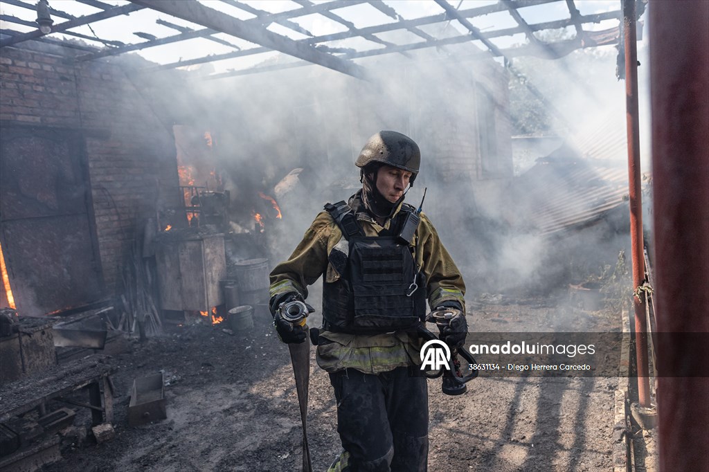 Aftermath of Russian drone strike on Kostiantynivka