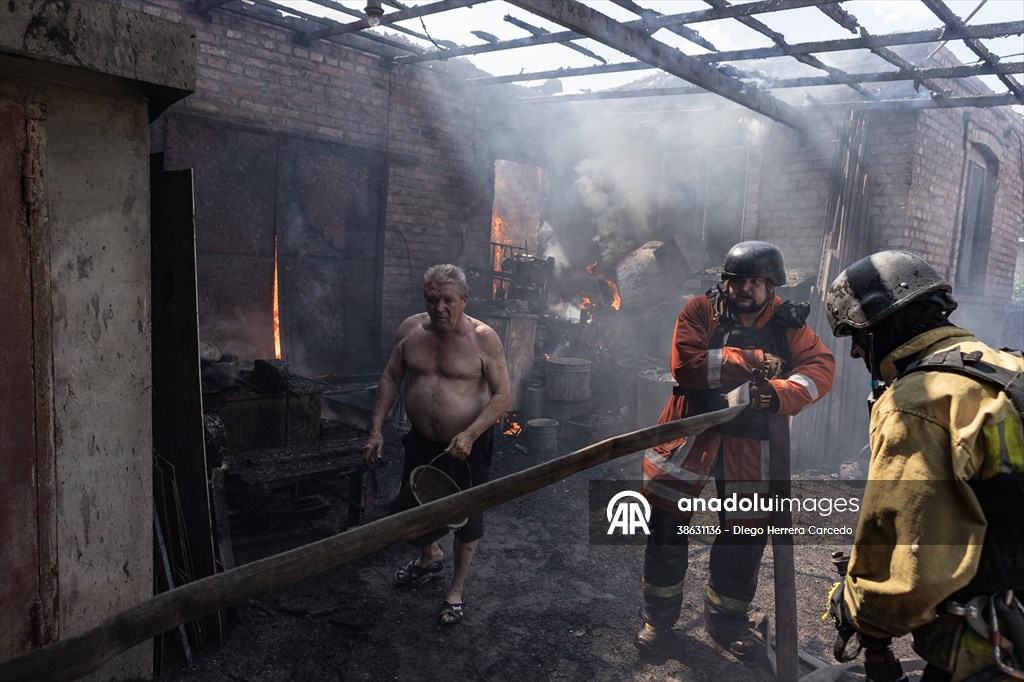 Aftermath of Russian drone strike on Kostiantynivka
