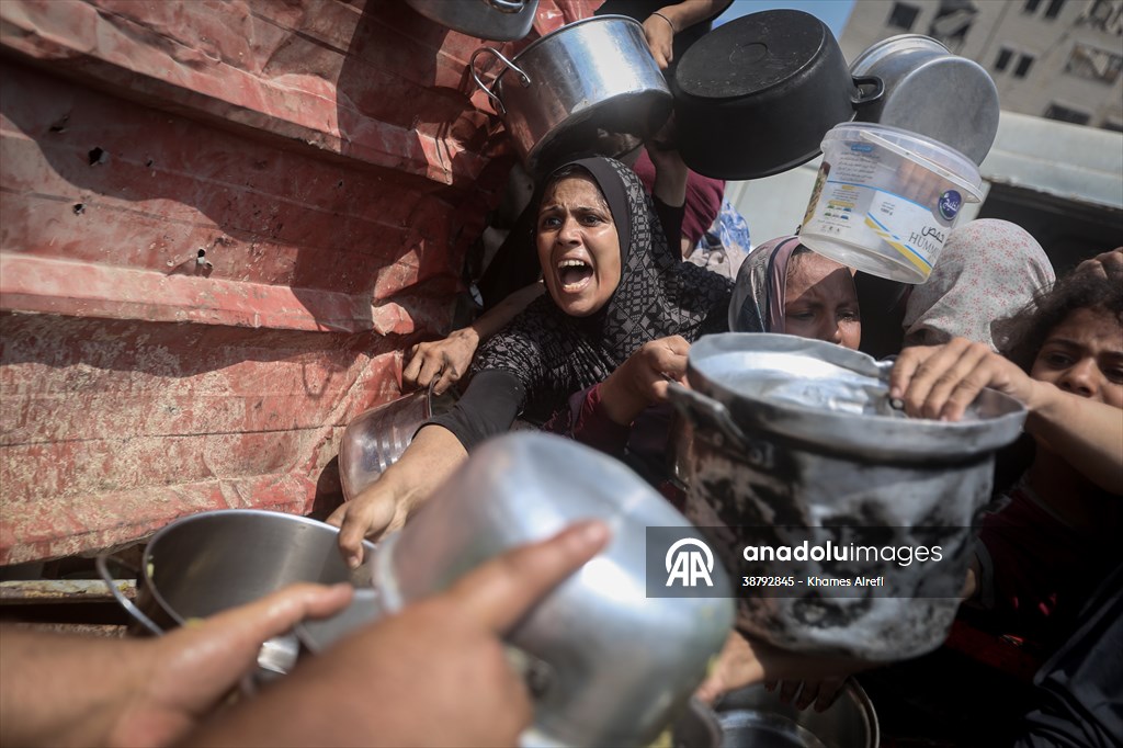Food distributed to Palestinians struggling with hunger in Gaza