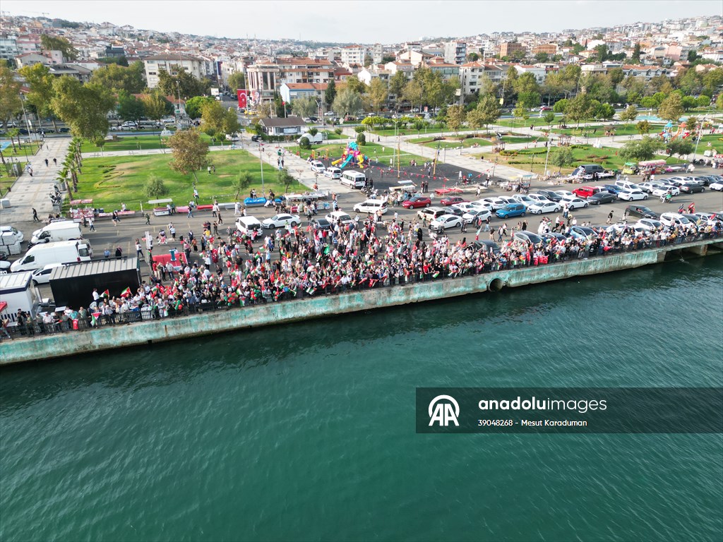 Tekirdağ'da Küresel Sumud Filosu'na destek