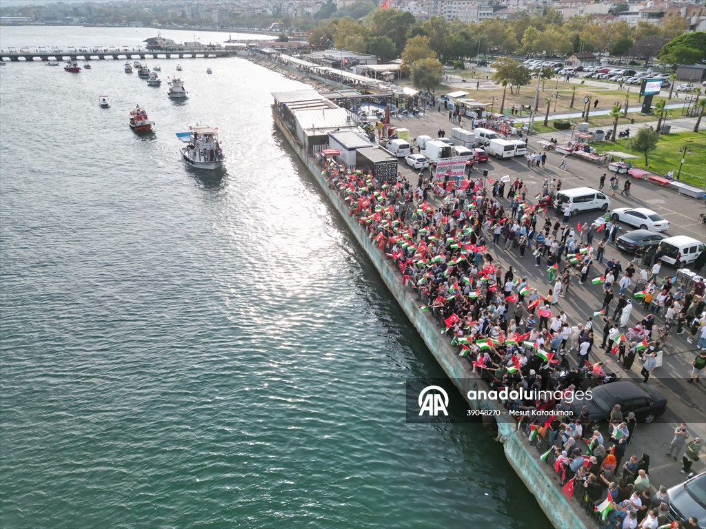 Tekirdağ'da Küresel Sumud Filosu'na destek