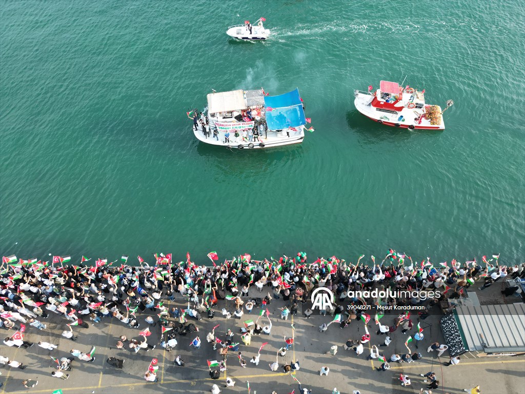 Tekirdağ'da Küresel Sumud Filosu'na destek