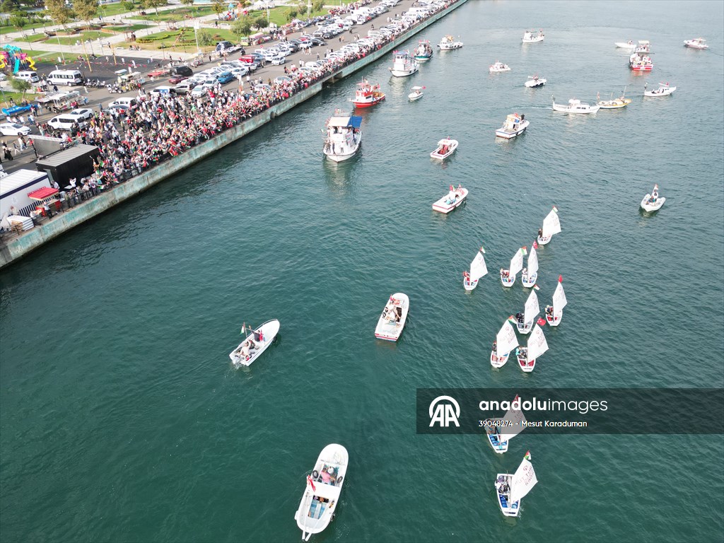 Tekirdağ'da Küresel Sumud Filosu'na destek