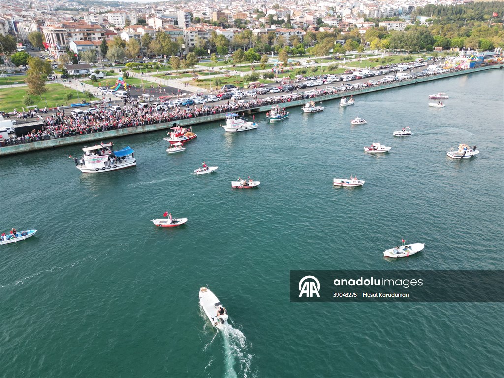 Tekirdağ'da Küresel Sumud Filosu'na destek