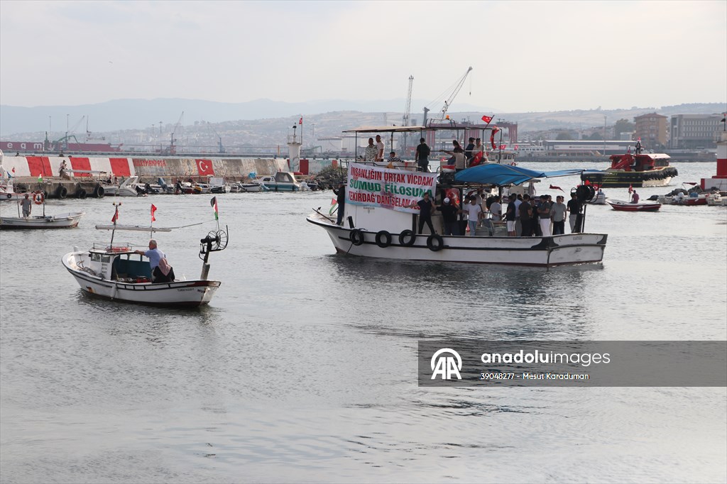 Tekirdağ'da Küresel Sumud Filosu'na destek