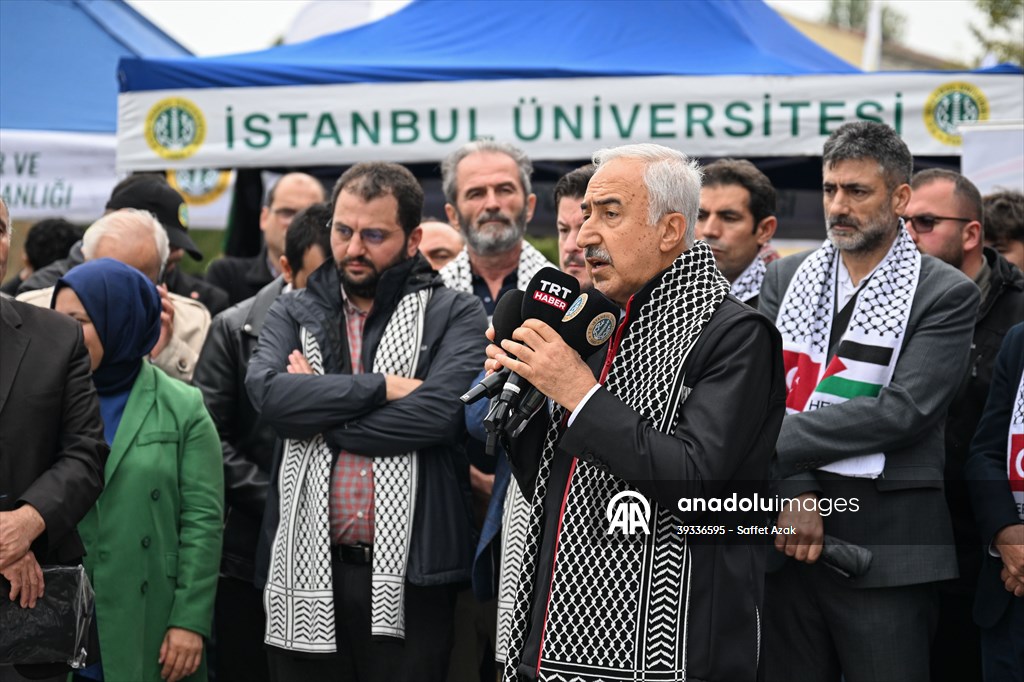 İstanbul Üniversitesi'nde "Gazze'yi Anma Yürüyüşü" düzenlendi