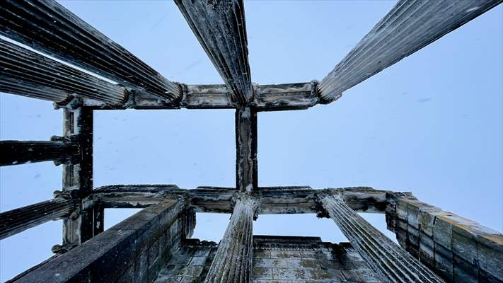 Aizanoi Antik Kenti beyaza büründü