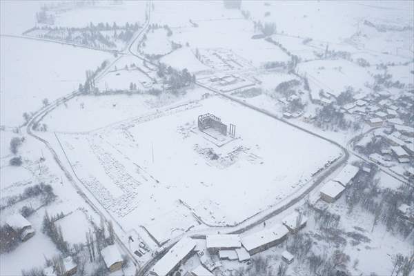 Aizanoi Antik Kenti beyaza büründü