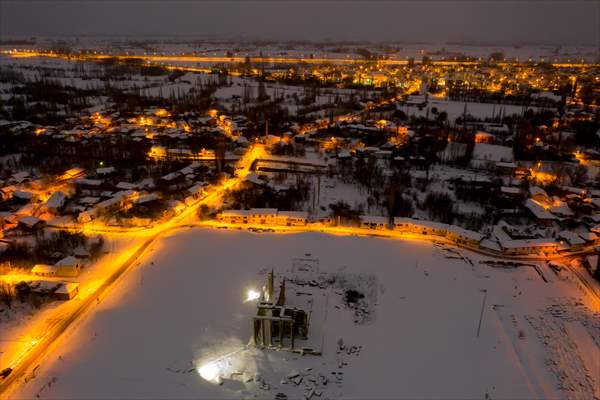 Aizanoi Antik Kenti beyaza büründü