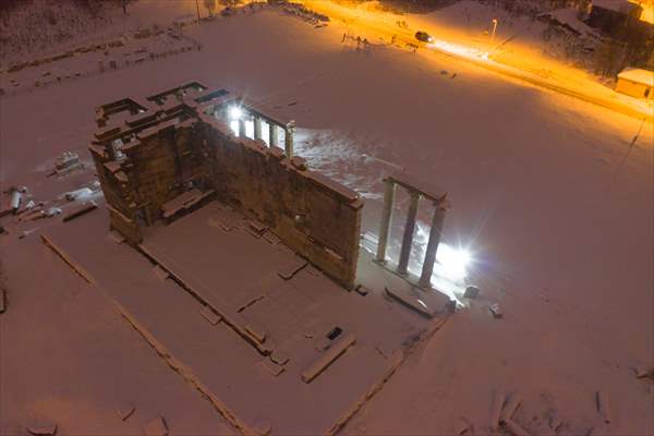 Aizanoi Antik Kenti beyaza büründü