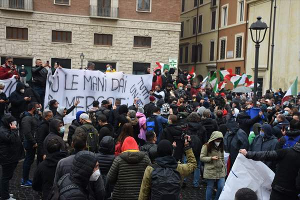 Draghi government protested in Italy over Covid-19 measures