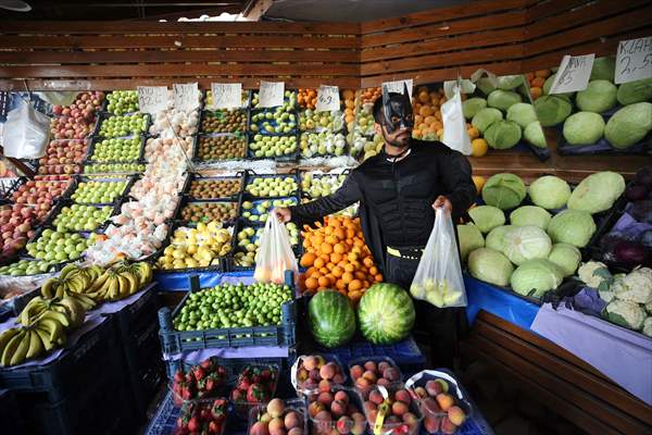 "Batman" costumed taxi driver in Turkey's Mersin