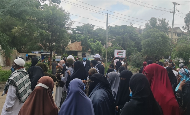 Kenyans protest against Israeli forces' attacks on Al-Aqsa Mosque and Gaza Strip