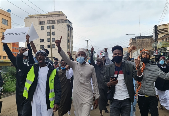 Kenyans protest against Israeli forces' attacks on Al-Aqsa Mosque and Gaza Strip