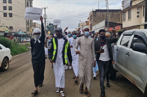 Kenyans protest against Israeli forces' attacks on Al-Aqsa Mosque and Gaza Strip