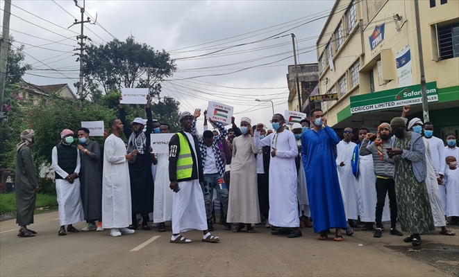 Kenyans protest against Israeli forces' attacks on Al-Aqsa Mosque and Gaza Strip