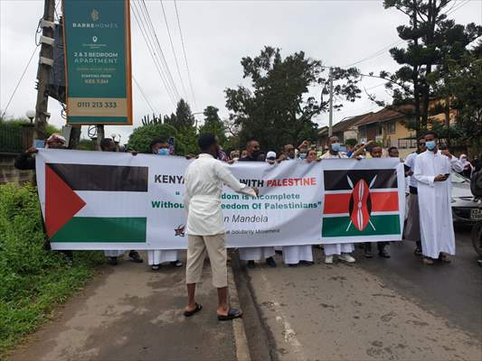 Kenyans protest against Israeli forces' attacks on Al-Aqsa Mosque and Gaza Strip