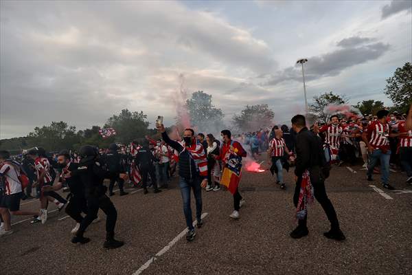 Atletico Madrid fans celebrate Spanish La Liga title