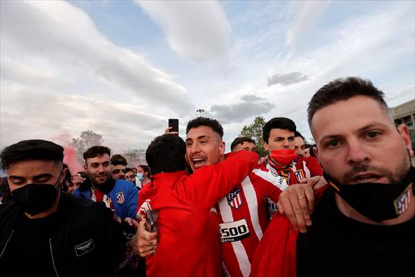 Atletico Madrid fans celebrate Spanish La Liga title