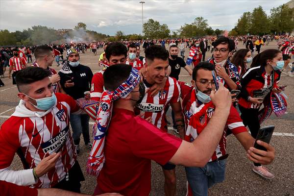 Atletico Madrid fans celebrate Spanish La Liga title