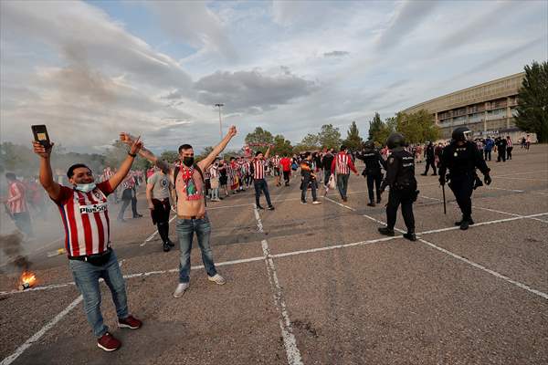 Atletico Madrid fans celebrate Spanish La Liga title