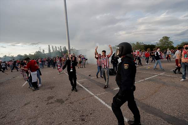 Atletico Madrid fans celebrate Spanish La Liga title