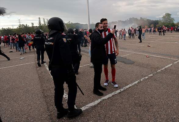 Atletico Madrid fans celebrate Spanish La Liga title